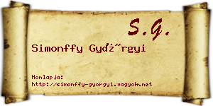 Simonffy Györgyi névjegykártya