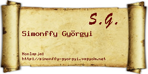 Simonffy Györgyi névjegykártya